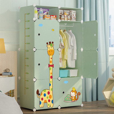 Sasimo 6-Door 8-Shelf Plastic kids Collapsible Cupboard PC Collapsible Wardrobe(Finish Color - 6-Green, DIY(Do-It-Yourself))