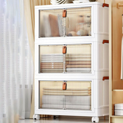 Keekos Closet Organizer Boxes Storage Bins Foldable Clothes/Toys/Office Supplies Plastic Collapsible Shoe Stand(White-YFX, 3 Shelves, DIY(Do-It-Yourself))