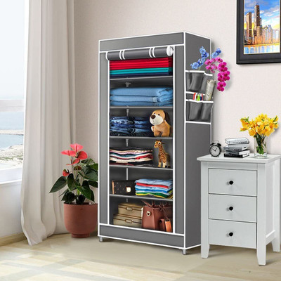 Zofiy Portable Space Saving 6 Layer Plastic Shoe Rack Organizer Stand PP Collapsible Wardrobe(Finish Color - GREY, DIY(Do-It-Yourself))