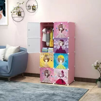 Keekos PP Collapsible Wardrobe(Finish Color - PINK-8, DIY(Do-It-Yourself))