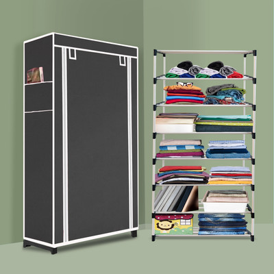 Flipkart Perfect Homes Studio 7 Shelf Plastic Compact Shoe Rack Foldable Portable, Convertible Organizer Shelf Plastic Collapsible Shoe Stand(Black, 7 Shelves, DIY(Do-It-Yourself))
