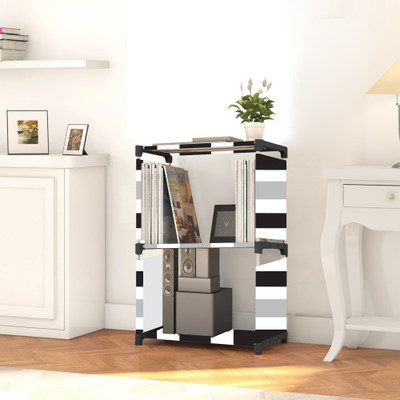 Flipkart Perfect Homes Studio Metal Frame Collapsible Wardrobe Almirah – Foldable Portable Storage 3 Layer Carbon Steel Collapsible Wardrobe(Finish Color - Black Print, DIY(Do-It-Yourself))