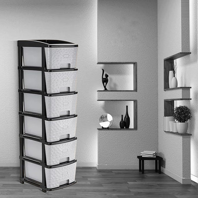 HUMBLE KART 6 xl Plastic Multipurpose Storage Modular Drawer PP Collapsible Wardrobe(Finish Color - GREY, DIY(Do-It-Yourself))