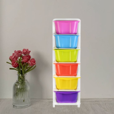 HUMBLE KART 6 Layer Multi Purpose Modular Drawer Plastic Free Standing Cabinet(Finish Color - Multicolor, DIY(Do-It-Yourself))