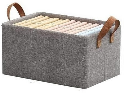 BSVR 30 L Grey Laundry Stool/Storage(Cotton)