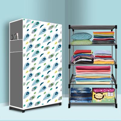 Flipkart Perfect Homes Studio Metal Frame Collapsible Wardrobe Almirah – Foldable Portable Storage 4 Layer Carbon Steel Collapsible Wardrobe(Finish Color - Print New G Grey, DIY(Do-It-Yourself))