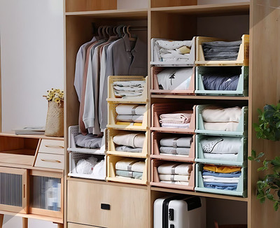 PARASNATH Stylera Extra Large Wardrobe Organizer Foldable for Clothes (Pack of 10, White) PP Collapsible Wardrobe(Finish Color - White, DIY(Do-It-Yourself))