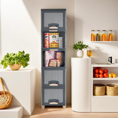 Dreamy Days Versatile Drawer Storage Organizer & Organisers Storage Box PP Collapsible Wardrobe(Finish Color - GREY, DIY(Do-It-Yourself))