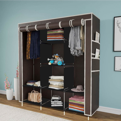 Continental Closet for Clothes Almira PP Collapsible Wardrobe(Finish Color - Brown, DIY(Do-It-Yourself))