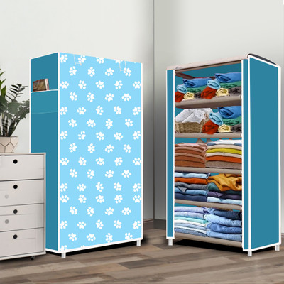 Flipkart Perfect Homes Studio 5 Layer Baby Paw Print PP Collapsible Wardrobe(Finish Color - Baby Paw Print, DIY(Do-It-Yourself))