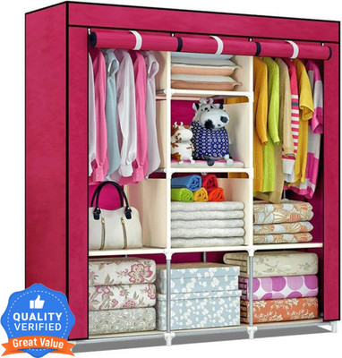 GALLAXY 88130 Cotton Collapsible Wardrobe(Finish Color - Pink, DIY(Do-It-Yourself))