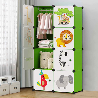 Sasimo 8-Door 8-Shelf Plastic Carbon Steel Collapsible Wardrobe(Finish Color - White,Green, DIY(Do-It-Yourself))