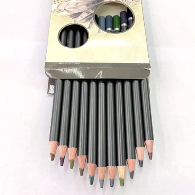 Qalam Kaari Signature Watersoluble Earth Tones Coloured Graphite Pencils Round Shaped Color Pencils(Set of 12, Multicolor)