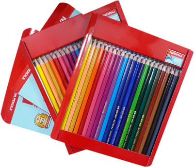 NATARAJ Majestic Basket 24 Colour Hexagonal Shaped Color Pencils(Set of 2, Multi Colours)
