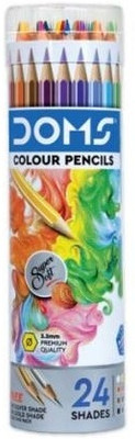 DOMS ROUND TIN ROUND Shaped Color Pencils(Set of 24, Multicolor)