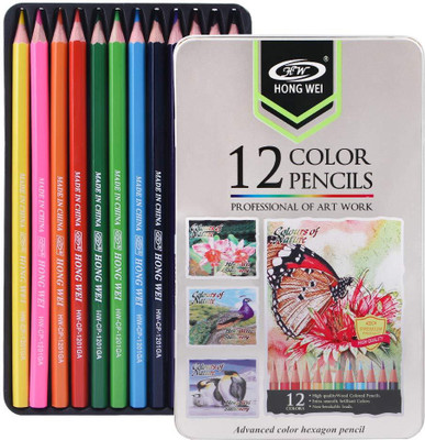 Wynhard Pencil Colour 12 Shades Drawing Colour Pencil Color Pencils Color Pencil for Art Hexagonal Shaped Color Pencils(Set of 12, Multicolor)