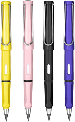 CRAZYGOL Reusable Pencil Inkless Magic Pencil with Eraser pack of 4 Round Shaped Color Pencils(Set of 4, Multicolor)