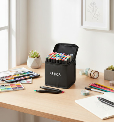 KSENTERPRISE BOLD AND SHARPE POINT SUPERFINE Nib Sketch Pens  with Washable Ink(Set of 1, Multicolor)