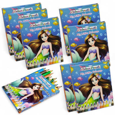 Tera13 Mermaid Design Smooth Color Pencils 10 Shades Color Pencils For Kids Aged 4-12 Round Shaped Color Pencils(Set of 12, Multicolor)