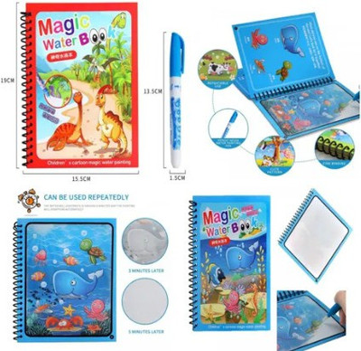 LittleSteps Magic Book Water Filling Pen, 10 Magic Refills with 1 Ball Pen Shaped Color Pencils(Set of 10, Multicolor)