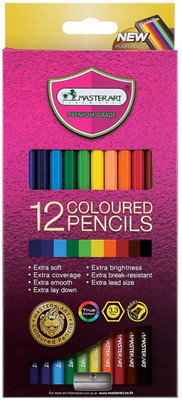 masterart MASTER SERIES Premier Coloured Pencils Set 12 Count Soft Core Colouring Pencil ROUND Shaped Color Pencils(Set of 1, Multicolor)