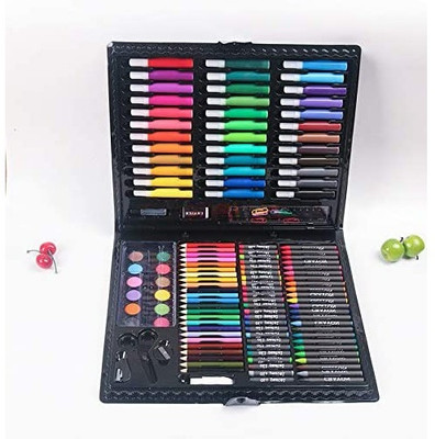 QUEENOX 150pcs Drawing and Painting Art Box-Professional Color Pencil Child Drawing Set Round Shaped Color Pencils(Set of 1, Multicolor)