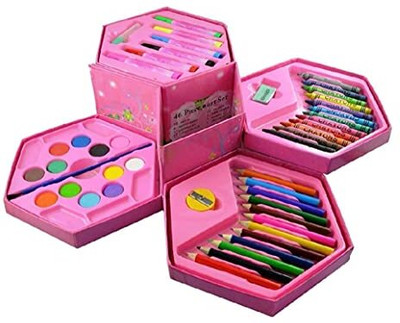 RENUKA ENTERPRISE Kids First 46 colors Shaped Color Pencils(Set of 46, Multicolor)