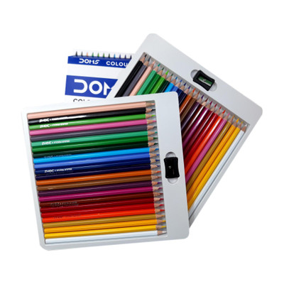 DOMS Majestic Basket 24 Shades Colour Pencil With Sharpner [Set of 2] Hexagonal Shaped Color Pencils(Set of 2, Multicolor)