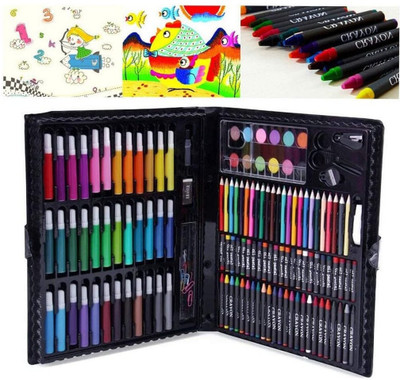 QUEENOX 150_pcs Drawing and Painting Art Box-Professional Color Pencil Child Drawing Set Round Shaped Color Pencils(Set of 1, Multicolor)