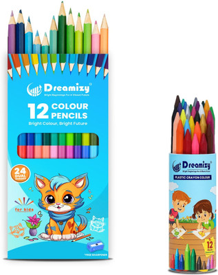 Dreamizy Art Round Shaped Color Pencils(Set of 2, Multicolor)