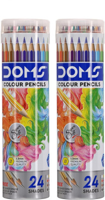DOMS 24 Shades Hexogon Shaped Color Pencils(Set of 24, Multicolor)
