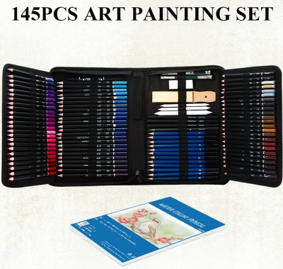 Corslet 145 Pcs Colour Pencil Set for Drawing Pencils Sketching Kit for Artist Graphite Art Colours Sketch Pencil Set for Artist Pencil Colours Drawing Set for Artist, Shaped Color Pencils(Set of 145, Multicolor)
