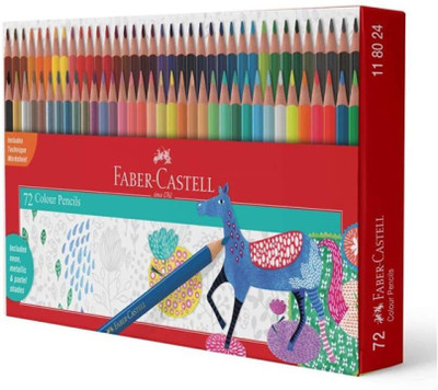 FABER-CASTELL 72 TRIANGULAR Shaped Color Pencils(Set of 1, Multicolor)
