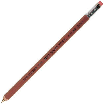 OHTO APS-280E Mechanical Wooden sharp lead pencil with eraser and clip 0.5 mm lead ROUND Shaped Color Pencils(Set of 1, Brown)