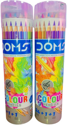 DOMS Doms Hex Hex Shaped Color Pencils(Set of 2, Multicolor)