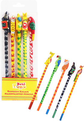 Desi Toys NA Straight Shaped Color Pencils(Set of 5, Multicolor)