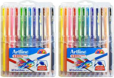 Artline Tri-Art Round Shaped Color Pencils(Set of 2, Multicolor)