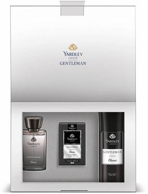 Yardley London Gentleman Elite Gift Collection- Classic Compact Perfume, DWP, & Deodorant Spray Combo Set(Set of 3)