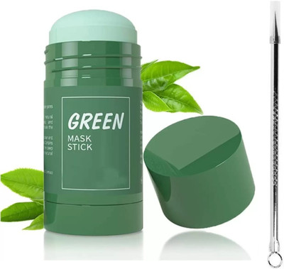 Latixmat Green Tea Mask Stick & Whitehead and Blackhead Acne Remover Pointed Pin Needle(2 Items in the set)