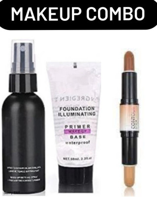 brown blush MAKEUP FIXER WITH PRIMER AND CONTOUR STICK(3 Items in the set)