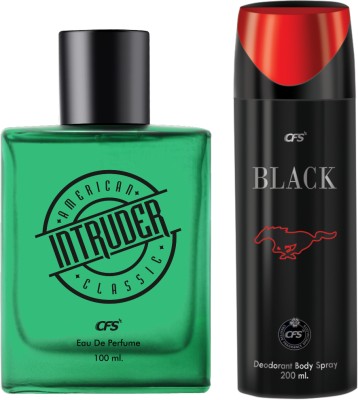 CFS Intruder Green EDP Long Lasting Perfume & Black Deodorant Body Spray(2 Items in the set)