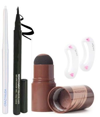 CRAZYHUDA Long lasting White Eyeliner & Black Sketch(3 Items in the set)