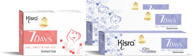 KISRA 7Days Acne, Pimples & Dark Spot Treatment Cream & Soap(3 Items in the set)