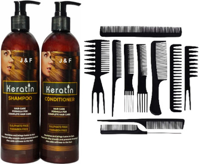 Zailie 10 Pcs Comb,Keratin Shampoo & Conditioner(3 Items in the set)