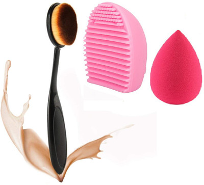 Emijun Professional foundation brush and makeup blender with brush cleaner(3 Items in the set)