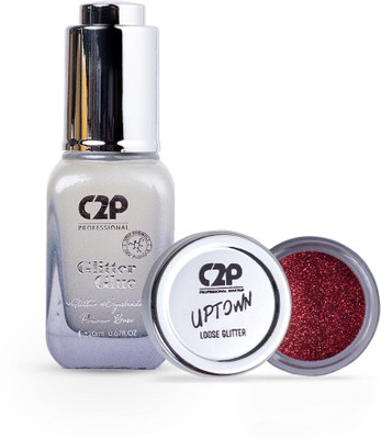 C2P Pro Sparkle Duo Glitter and Glue Kit - Eyeshadow for Eye & Body Makeup(2 Items in the set)