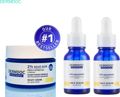 DermDoc Skin Renewal Combo: Kojic Acid Cream + Serum(3 Items in the set)