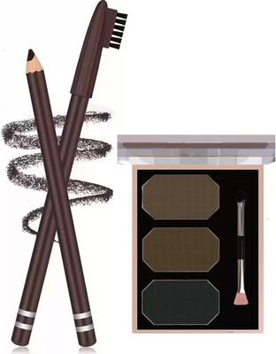 Latixmat 3 Colors Eyebrow Powder Cake Palette With Eyebrow Pencil(2 Items in the set)