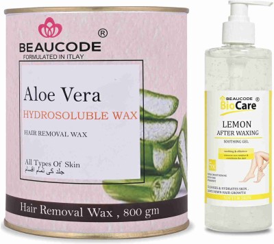 Beaucode Professional Rica Aloe Vera Hair Removing Wax 800 gm + Mint After Waxing Gel 500 ml ( Pack of 2 )(2 Items in the set)