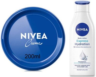 NIVEA Express Hydration Lotion 200ml & Cream 200ml (Pack of 2)(400 ml)